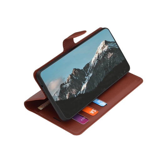 Case for Oppo Reno16 Pro, Techsuit, Leather Folio, Brown