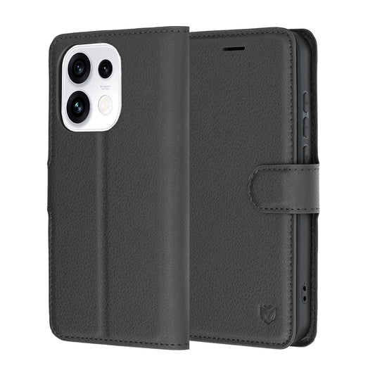 Case for Oppo Reno16 Pro, Techsuit, Leather Folio, Black