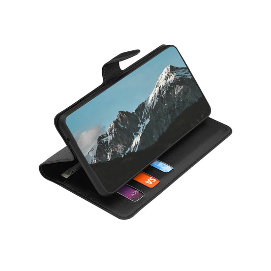 Case for Oppo Reno16 Pro, Techsuit, Leather Folio, Black