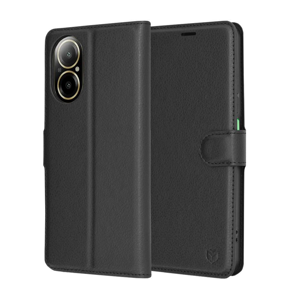 Case for Realme C67 4G, Techsuit, Leather Folio, Black