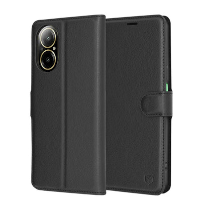 Case for Realme C67 4G, Techsuit, Leather Folio, Black