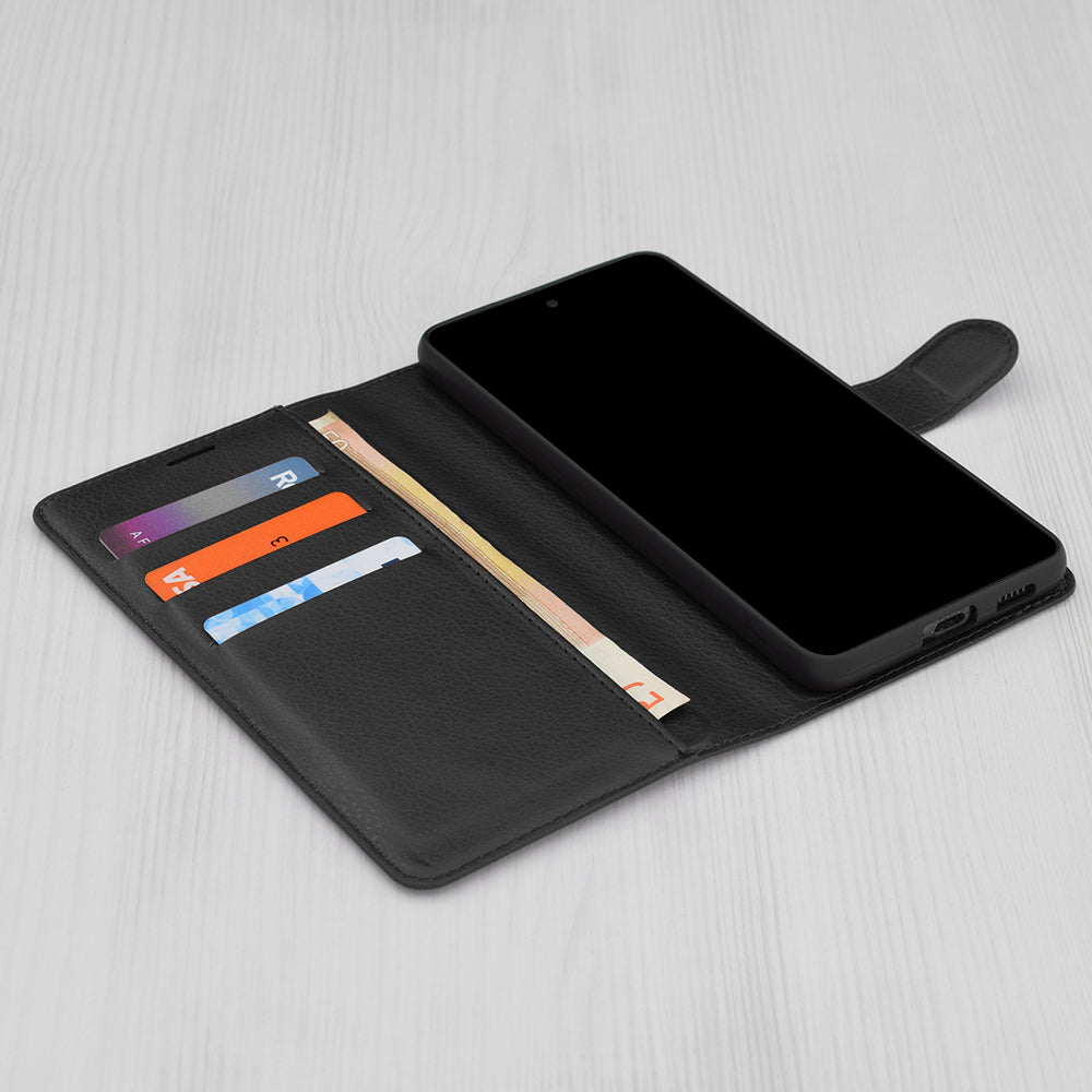 Case for Realme C67 4G, Techsuit, Leather Folio, Black