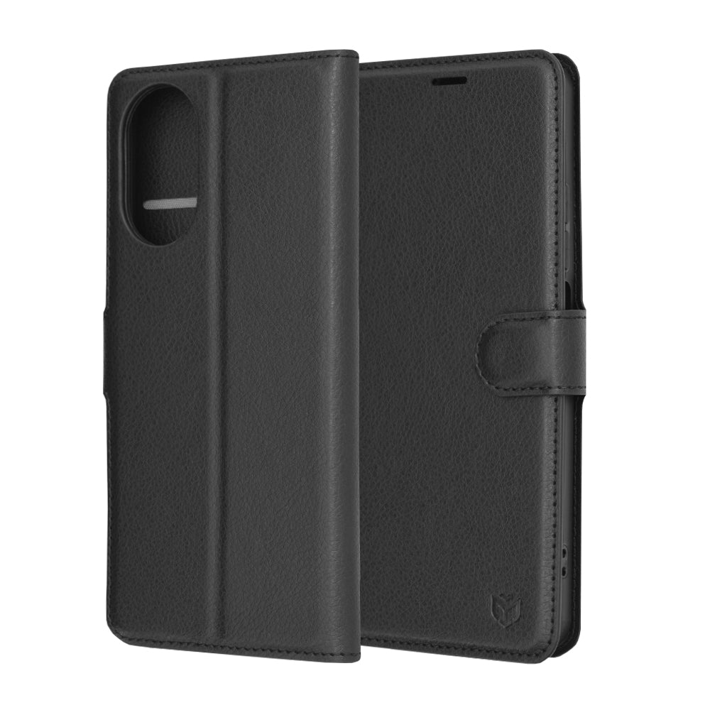 Case for Realme C67 4G, Techsuit, Leather Folio, Black