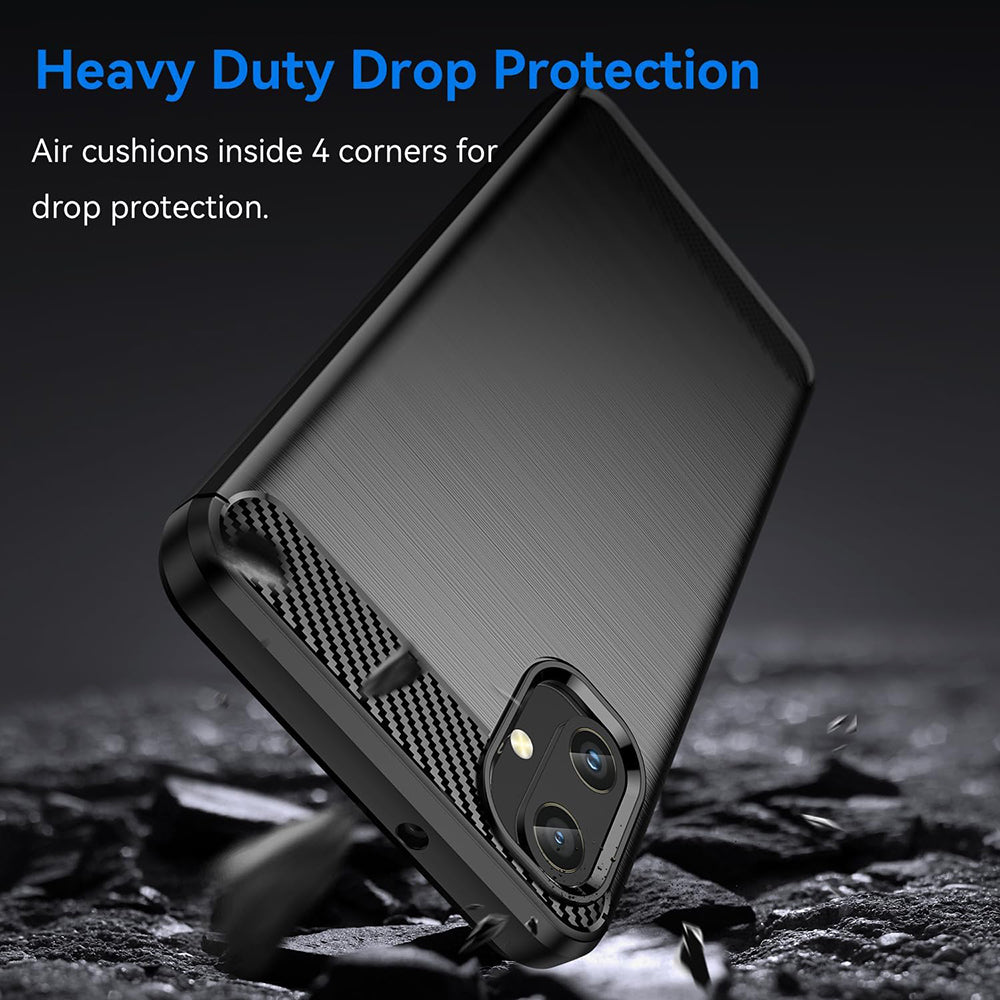 Case for Samsung Galaxy A05 A055, Techsuit, Carbon, Black
