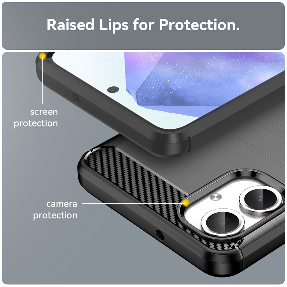 Case for Samsung Galaxy A06 A065, Techsuit, Carbon, Black
