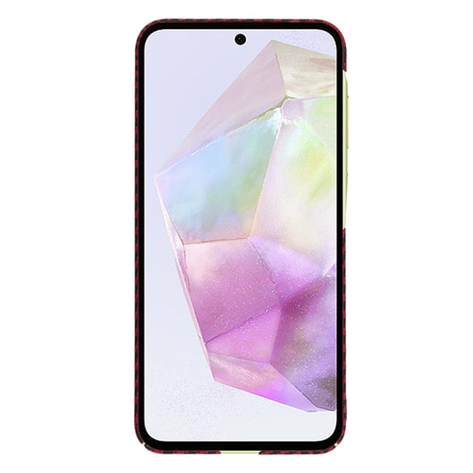 Case for Samsung Galaxy A35 5G A356, Techsuit, Carbonite FiberShell, Red