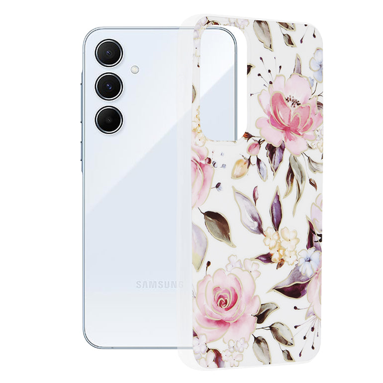 Case for Samsung Galaxy A55 5G A556, Techsuit, Marble, White