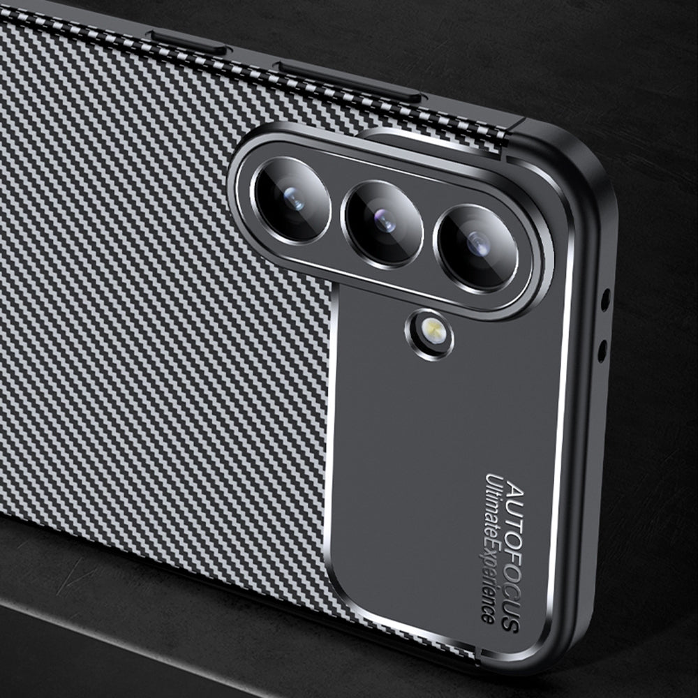 Case for Samsung Galaxy A56 A566, Techsuit, CarbonFiber, Black
