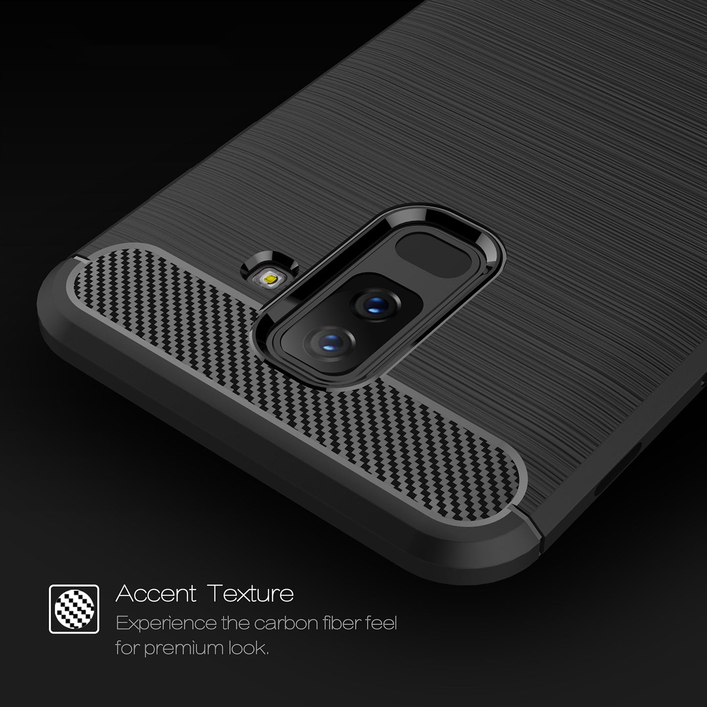 Case for Samsung Galaxy A6 Plus (2018) A605, Techsuit, Carbon, Black