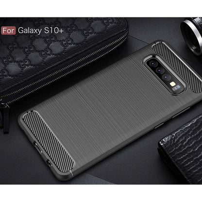 Case for Samsung Galaxy S10+ G975, Techsuit, Carbon, Black