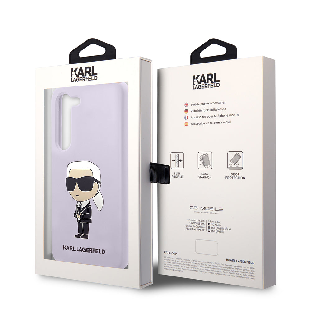 Case for Samsung Galaxy S23+ S916, Karl Lagerfeld, Ikonik Karl Silicone, Purple