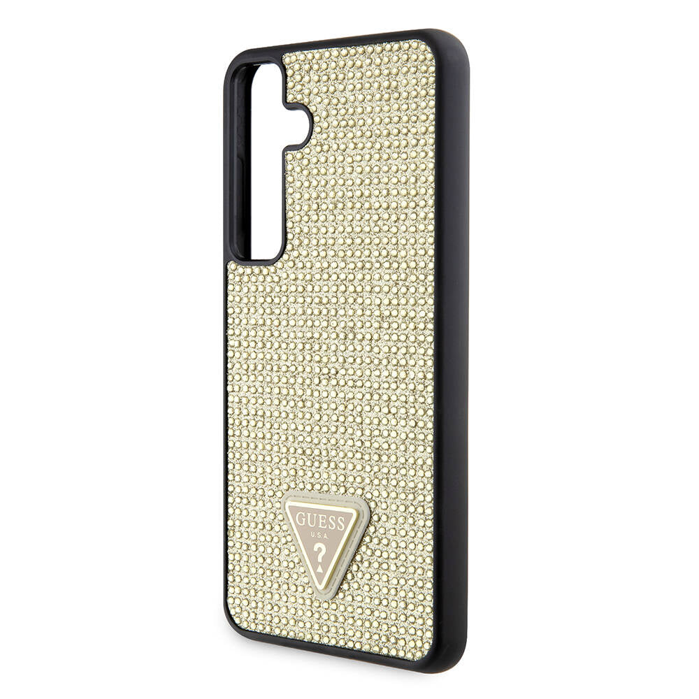 Case for Samsung Galaxy S24+ S926, Guess, Rhinestone Triangle Logo, Gold