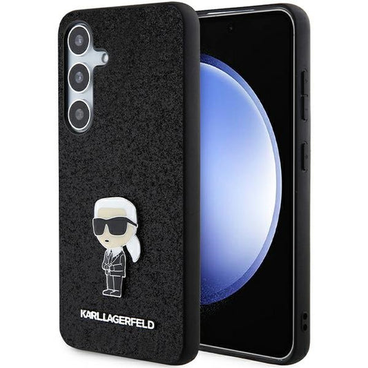 Case for Samsung Galaxy S24+ S926, Karl Lagerfeld, Glitter Ikonik Karl Logo, Black
