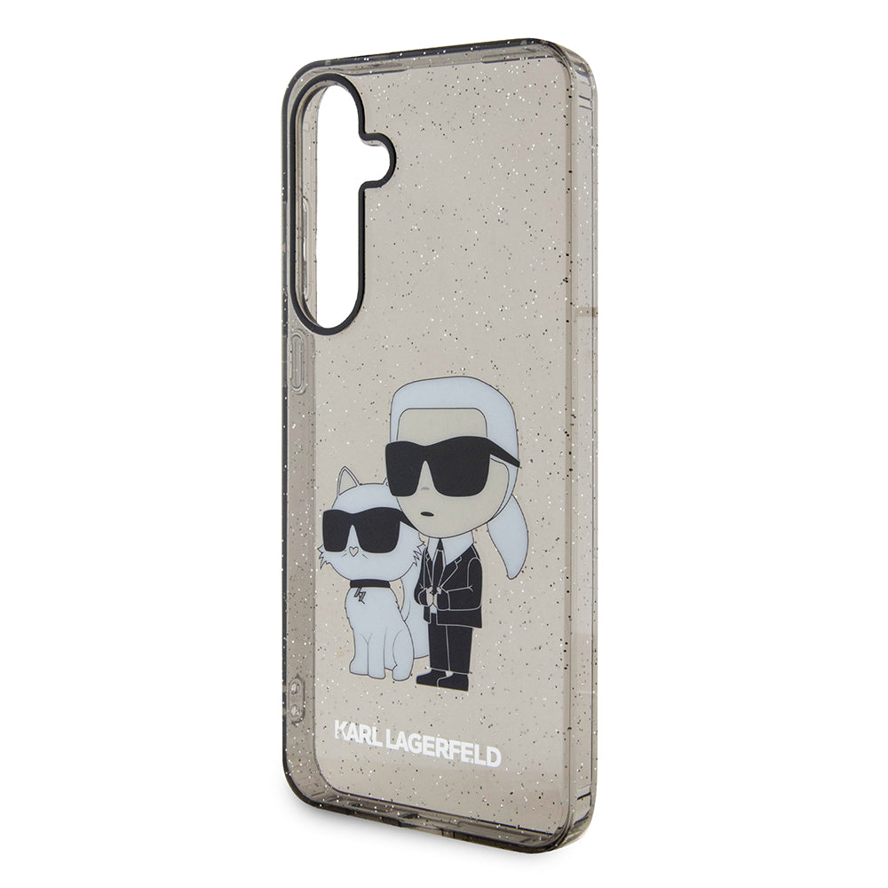 Case for Samsung Galaxy S24+ S926, Karl Lagerfeld, Glitter Karl & Choupette, Blue