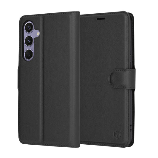 Case for Samsung Galaxy S24+ S926, Techsuit, Leather Folio, Black