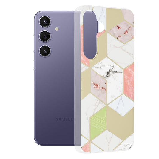 Case for Samsung Galaxy S24+ S926, Techsuit, Marble, Purple