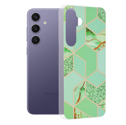 Case for Samsung Galaxy S24+ S926, Techsuit, Marble, Green