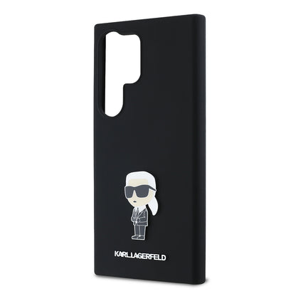 Case for Samsung Galaxy S24 Ultra S928, Karl Lagerfeld, Ikonik Karl Silicone, Black
