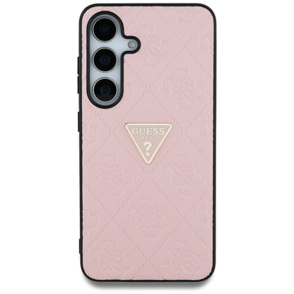 Case for Samsung Galaxy S25 S931, Guess, Grained Hot Stamp 4G Triangle, Pink