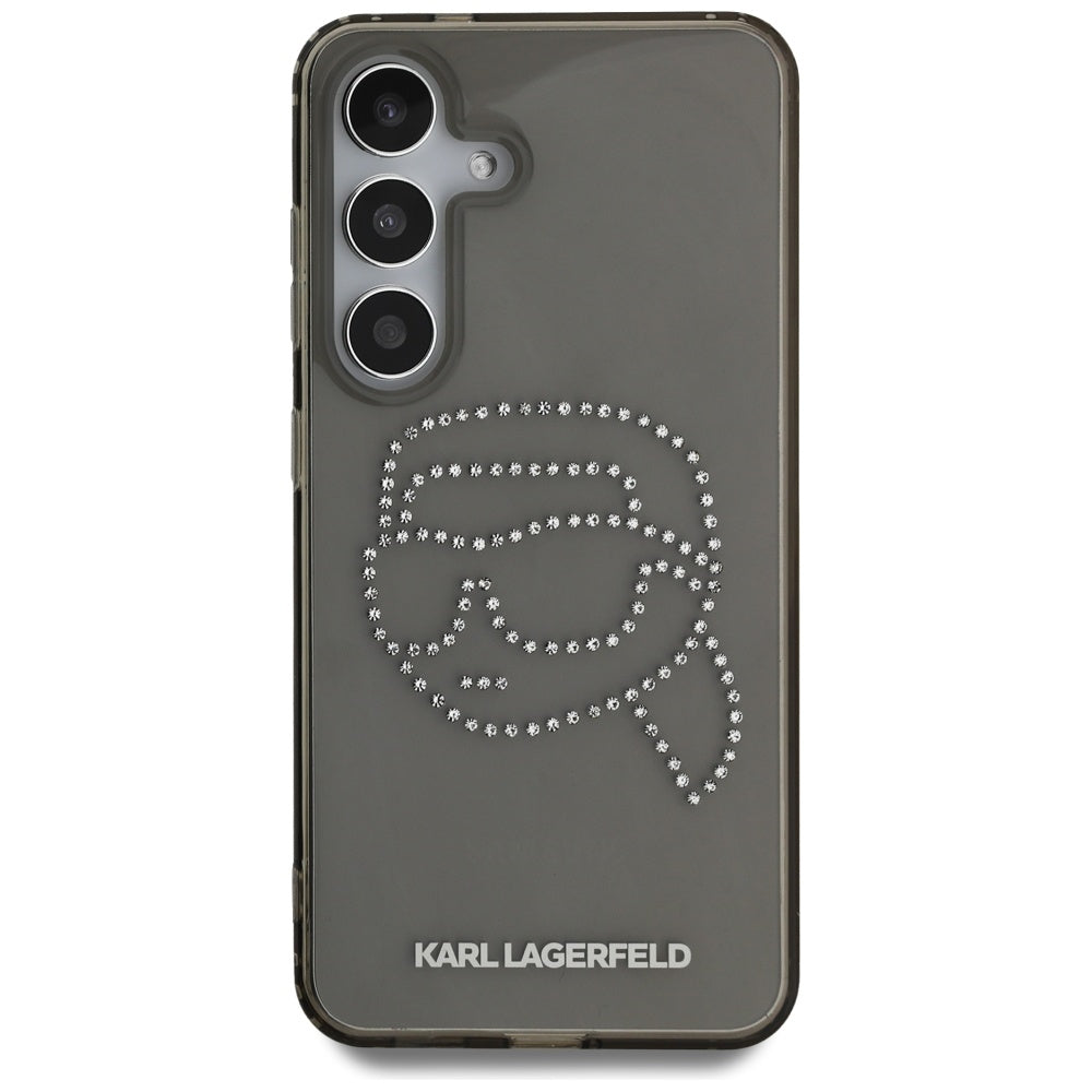 Case for Samsung Galaxy S25 S931, Karl Lagerfeld, IML Rhinestones Karl's Head, Black