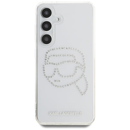 Case for Samsung Galaxy S25 S931, Karl Lagerfeld, IML Rhinestones Karl's Head, Transparent