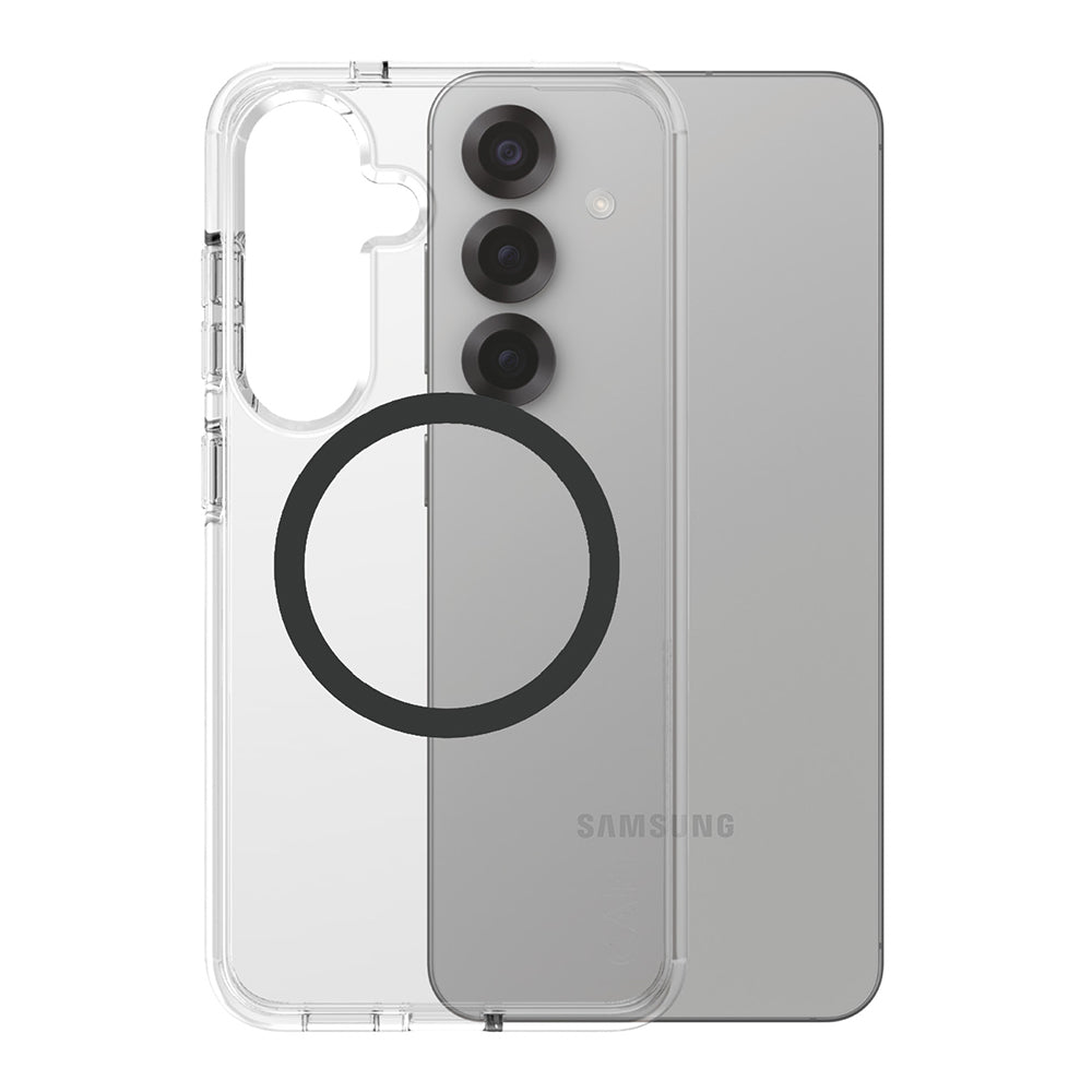 Case for Samsung Galaxy S25 S931, PanzerGlass, Urban Combat Care, Black Transparent