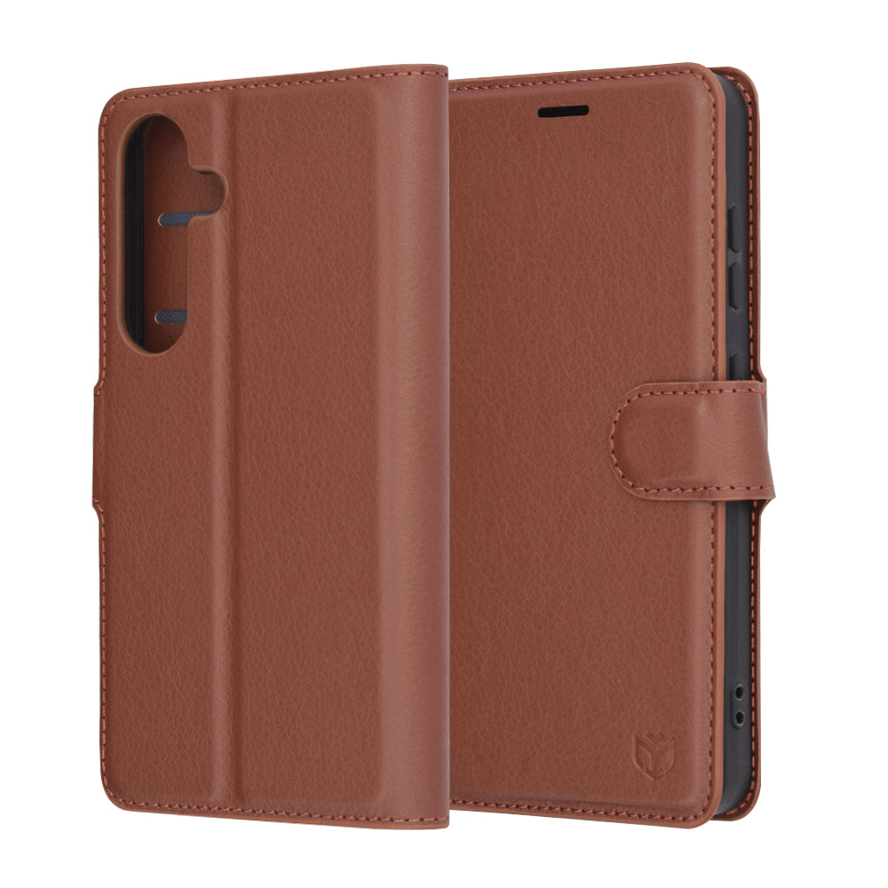Case for Samsung Galaxy S25 S931, Techsuit, Leather Folio, Brown