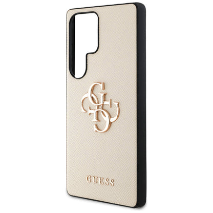 Case for Samsung Galaxy S25 Ultra S938, Guess, 4G Grained Big and Classic Logo, Beige