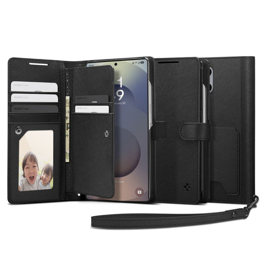 Case for Samsung Galaxy S25 Ultra S938, Spigen, Wallet S, Black ACS09124