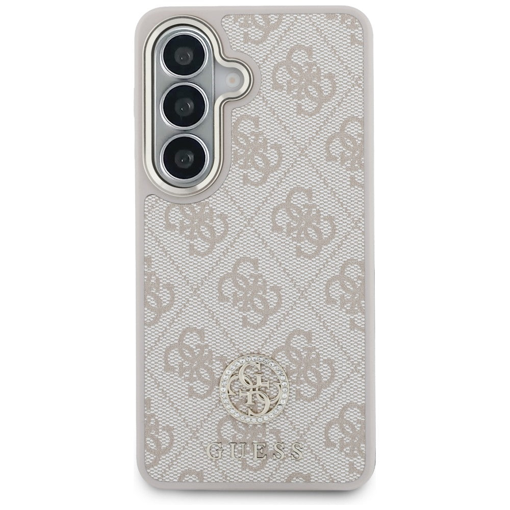 Case for Samsung Galaxy S26 S942, GUESS, 4G Big Rhinestone Triangle Strap, Pink