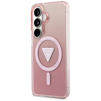 MagSafe Case for Samsung Galaxy S26 S942, Guess, IML Gradient Triangle Logo, Pink