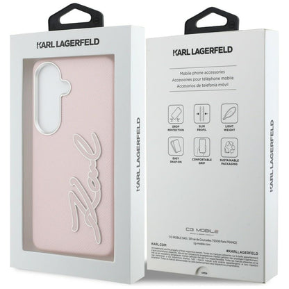 Case for Samsung Galaxy S26 S942, Karl Lagerfeld, Signature Resin Logo, Pink