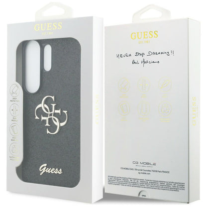Case for Samsung Galaxy S26 Ultra S948, Guess, Fixed Glitter Big 4G Metal Frame, Black