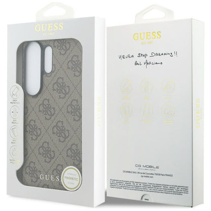 Case for Samsung Galaxy S26 Ultra S948, Guess, 4G Classic Logo Charm, Brown