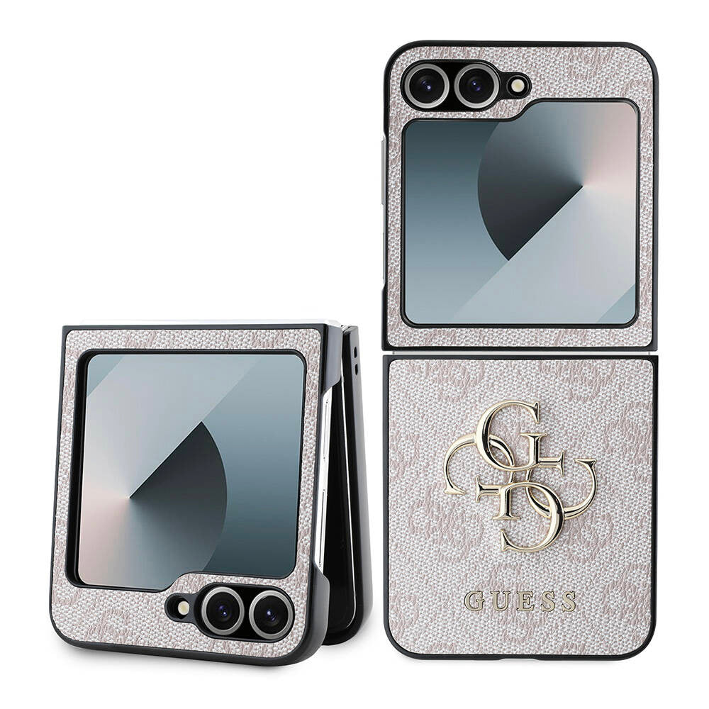 Case for Samsung Galaxy Z Flip7 FE F761 / Z Flip6 F741, Guess, 4G Metal Logo, Pink