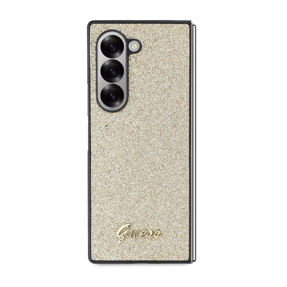 Case for Samsung Galaxy Z Fold6 F956, Guess, Glitter Script, Gold