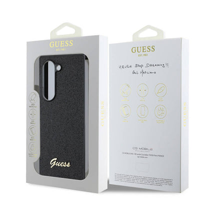 Case for Samsung Galaxy Z Fold6 F956, Guess, Glitter Script, Black