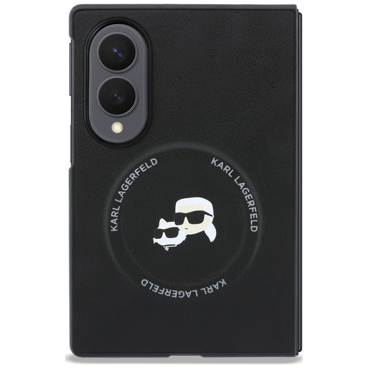 Case for Samsung Galaxy Z Fold8 F971, Karl Lagerfeld, Karl & Choupette Head Pin, Black