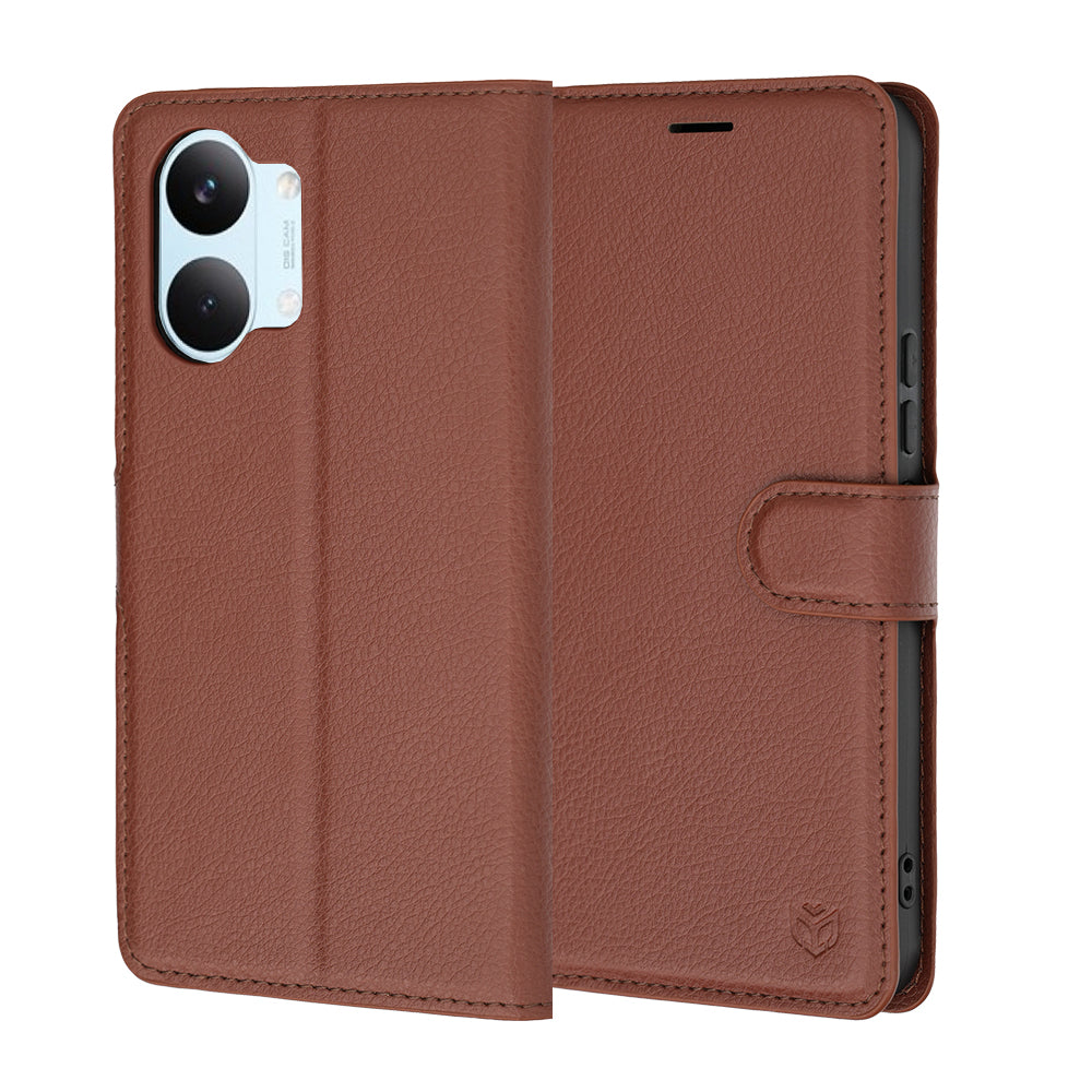 Case for Xiaomi Poco X8 Pro Max, Techsuit, Leather Folio, Brown