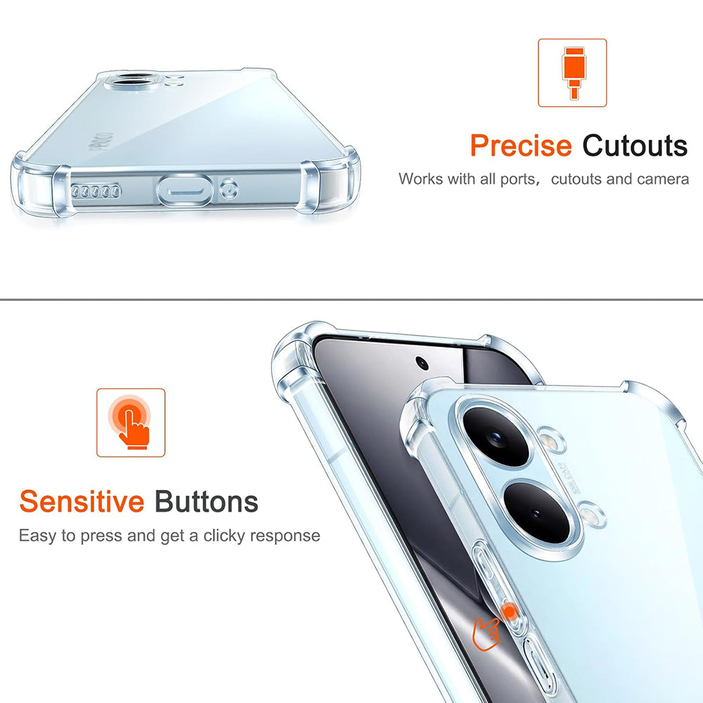 Case for Xiaomi Poco X8 Pro Max, Techsuit, Shockproof Clear, Transparent