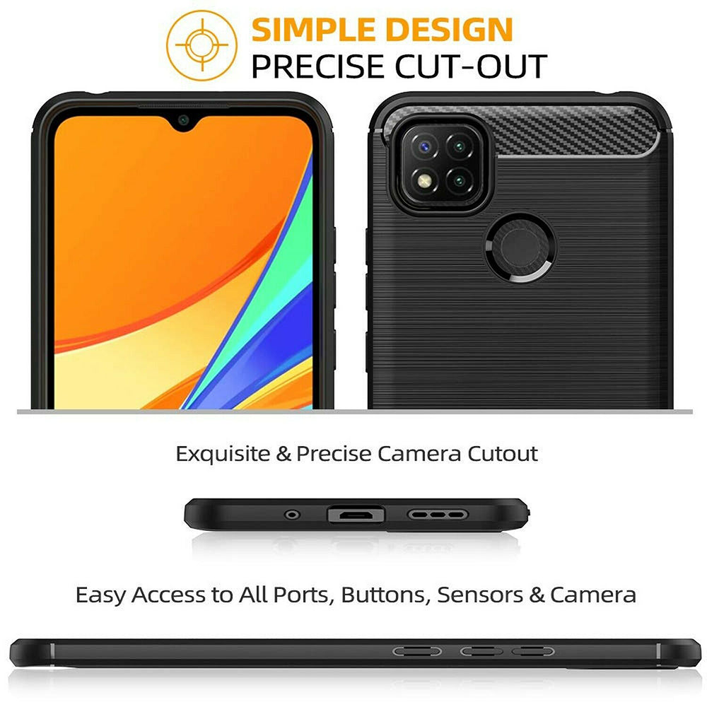 Case for Xiaomi Redmi 9C NFC / 9C, Techsuit, Carbon, Black