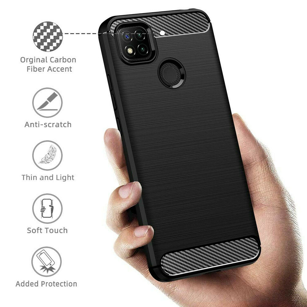 Case for Xiaomi Redmi 9C NFC / 9C, Techsuit, Carbon, Black