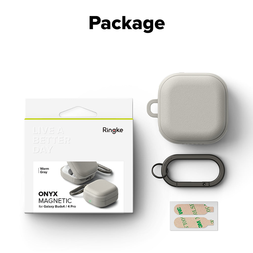 Ringke Onyx Magnetic Case for Samsung Galaxy Buds4 / Buds4 Pro, Gray