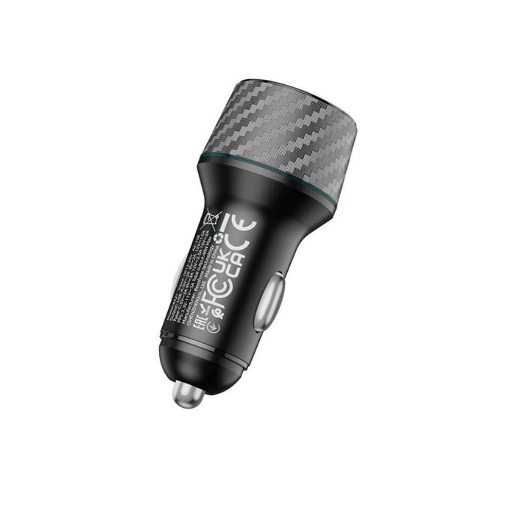 Borofone BZ21 Brilliant Car Charger, 48W, 3A, 1 x USB-A - 1 x USB-C, Black