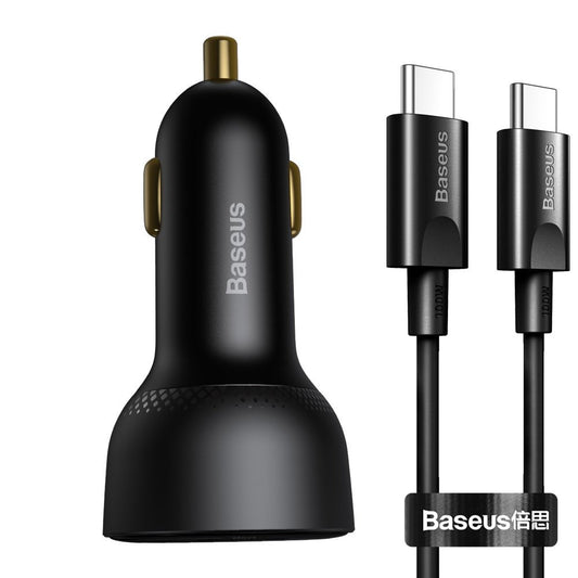 Baseus Superme Car Charger with USB-C Cable, 100W, 5A, 1 x USB-A - 1 x USB-C, Black TZCCZX-01