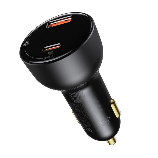 Baseus Superme Car Charger with USB-C Cable, 100W, 5A, 1 x USB-A - 1 x USB-C, Black TZCCZX-01