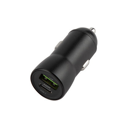 Car Charger with Lightning Cable MaXlife MXCC-04, 20W, 3A, 1 x USB-A - 1 x USB-C, Black