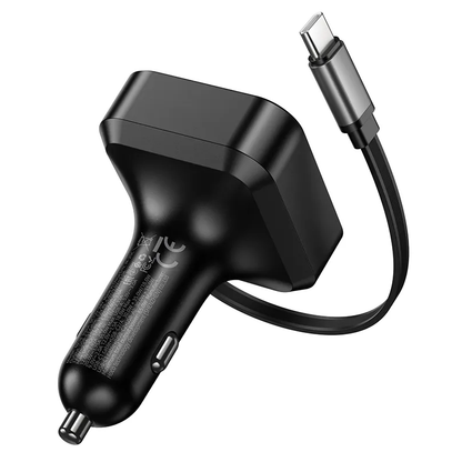 Car Charger with USB-C Cable HOCO NZ18, 65W, 3A, 1 x USB-A - 1 x USB-C, Black