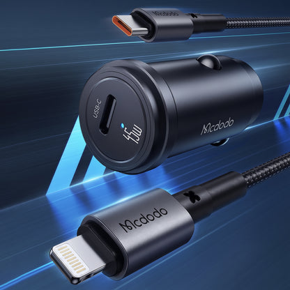 Mcdodo CC-7495 USB-C Cable Car Charger, 45W, 3A, 1 x USB-C, Black