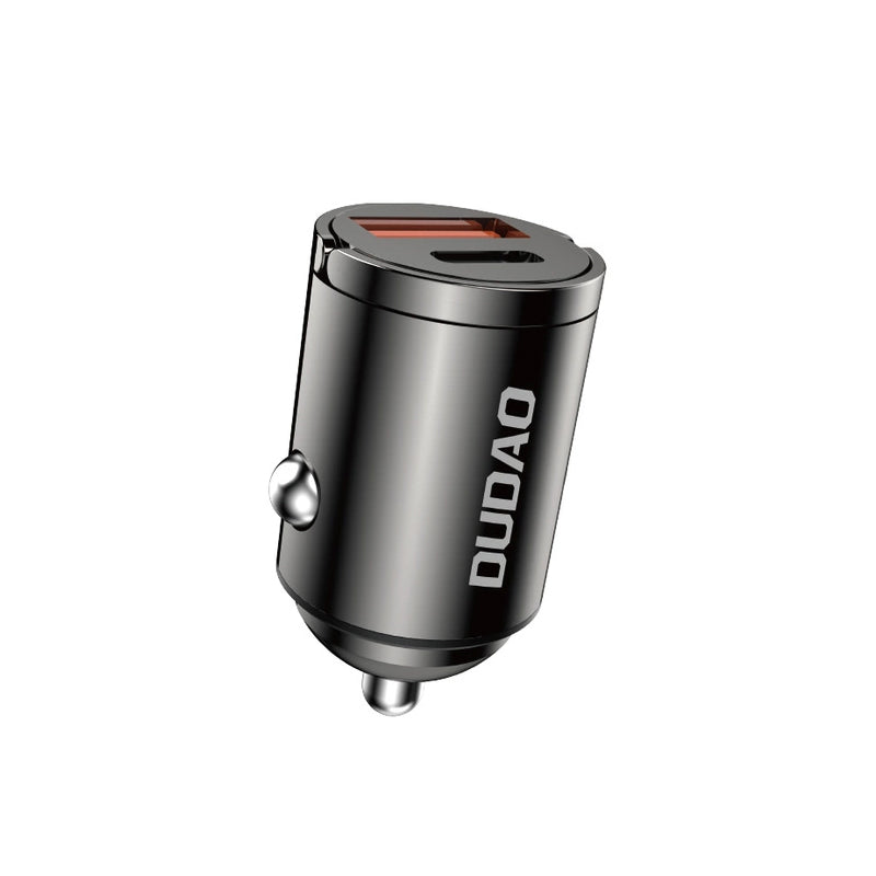 Dudao R3MAX Car Charger, 48W, 3A, 1 x USB-A - 1 x USB-C, Black